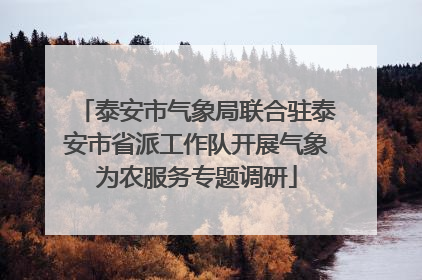 泰安市气象局联合驻泰安市省派工作队开展气象为农服务专题调研