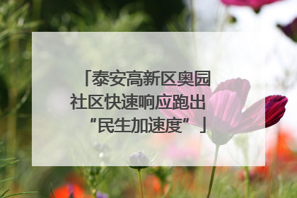 泰安高新区奥园社区快速响应跑出“民生加速度”