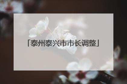 泰州泰兴市市长调整