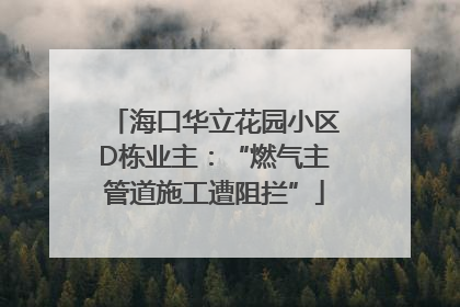 海口华立花园小区D栋业主：“燃气主管道施工遭阻拦”
