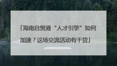海南自贸港“人才引擎”如何加速？这场交流活动有干货