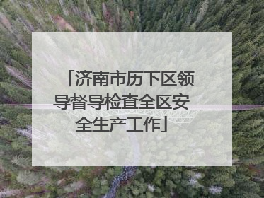 济南市历下区领导督导检查全区安全生产工作