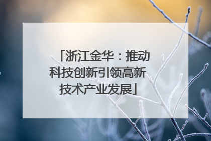 浙江金华：推动科技创新引领高新技术产业发展