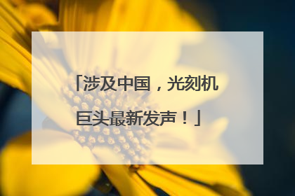 涉及中国，光刻机巨头最新发声！