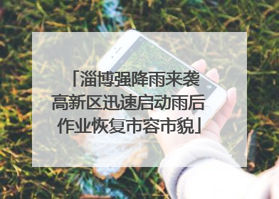 淄博强降雨来袭 高新区迅速启动雨后作业恢复市容市貌