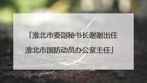 淮北市委副秘书长谢谢出任淮北市国防动员办公室主任