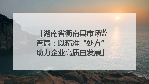 湖南省衡南县市场监管局：以精准“处方”助力企业高质量发展