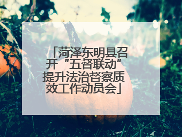 菏泽东明县召开“五督联动”提升法治督察质效工作动员会