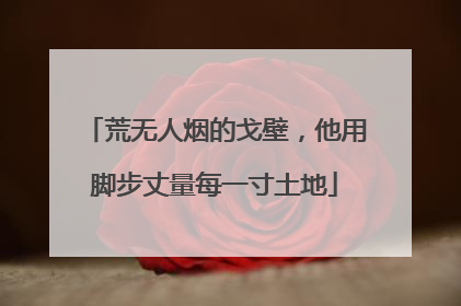 荒无人烟的戈壁，他用脚步丈量每一寸土地