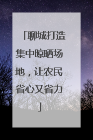 聊城打造集中晾晒场地，让农民省心又省力