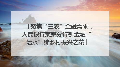 聚焦“三农”金融需求，人民银行莱芜分行引金融“活水”绽乡村振兴之花