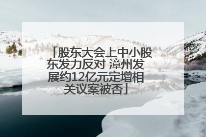 股东大会上中小股东发力反对 漳州发展约12亿元定增相关议案被否