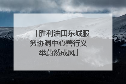 胜利油田东城服务协调中心善行义举蔚然成风