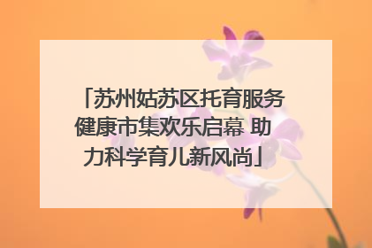 苏州姑苏区托育服务健康市集欢乐启幕 助力科学育儿新风尚