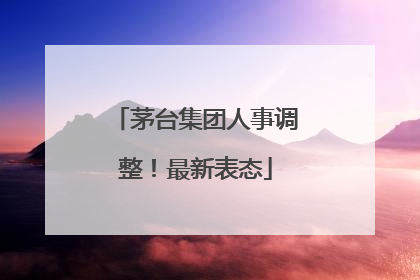 茅台集团人事调整！最新表态