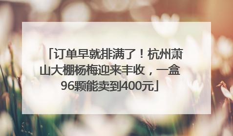订单早就排满了！杭州萧山大棚杨梅迎来丰收，一盒96颗能卖到400元