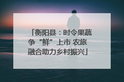 衡阳县：时令果蔬争“鲜”上市 农旅融合助力乡村振兴