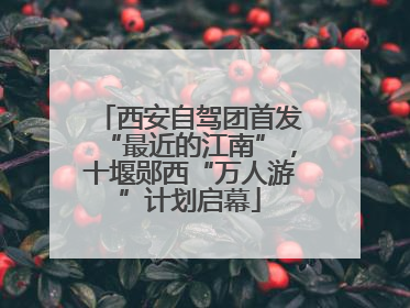 西安自驾团首发“最近的江南”，十堰郧西“万人游”计划启幕
