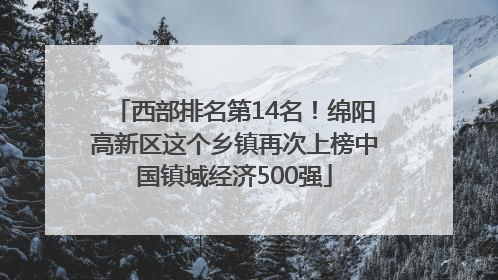 西部排名第14名！绵阳高新区这个乡镇再次上榜中国镇域经济500强