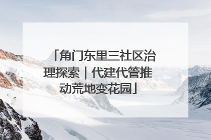 角门东里三社区治理探索｜代建代管推动荒地变花园