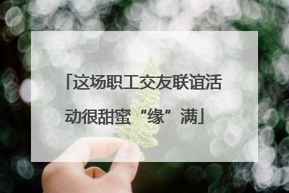 这场职工交友联谊活动很甜蜜“缘”满