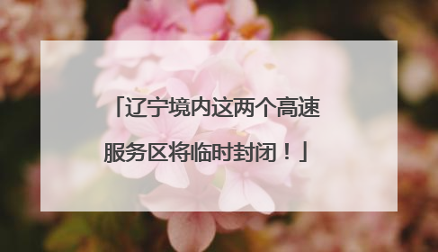 辽宁境内这两个高速服务区将临时封闭！