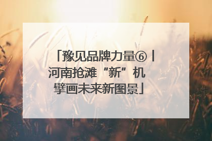 豫见品牌力量⑥丨河南抢滩“新”机 擘画未来新图景