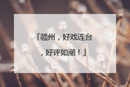赣州，好戏连台，好评如潮！