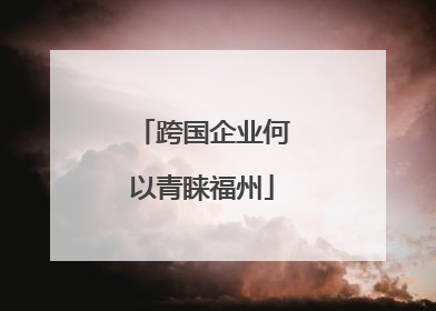 跨国企业何以青睐福州