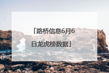 路桥信息6月6日龙虎榜数据