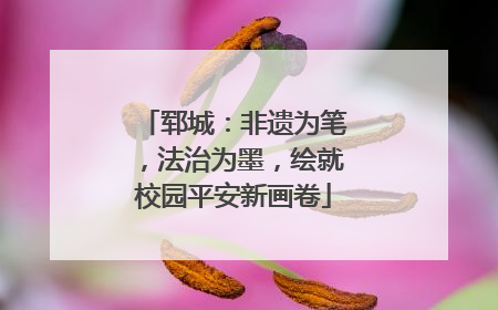 郓城：非遗为笔，法治为墨，绘就校园平安新画卷