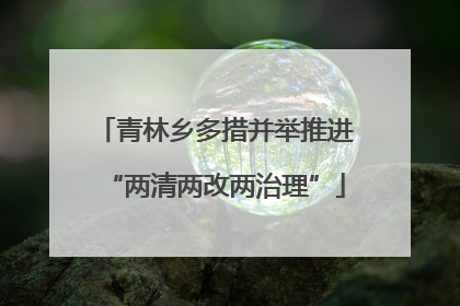 青林乡多措并举推进“两清两改两治理”