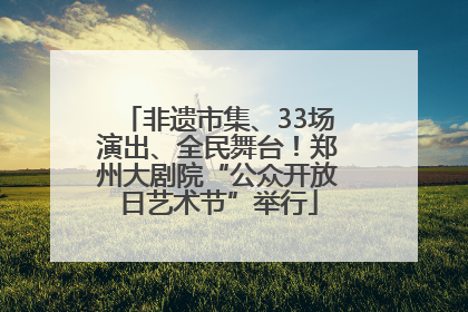 非遗市集、33场演出、全民舞台！郑州大剧院“公众开放日艺术节”举行