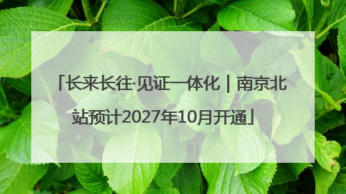 长来长往·见证一体化｜南京北站预计2027年10月开通