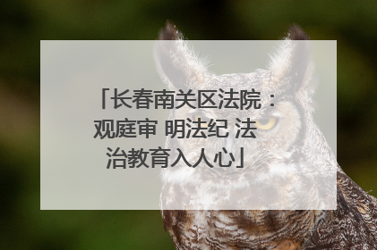长春南关区法院：观庭审 明法纪 法治教育入人心