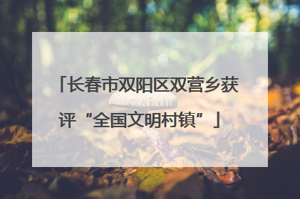 长春市双阳区双营乡获评“全国文明村镇”