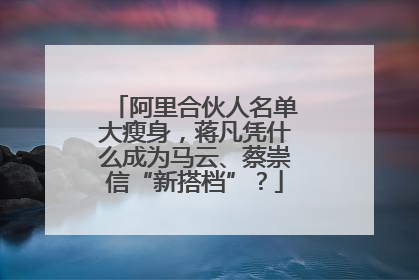 阿里合伙人名单大瘦身，蒋凡凭什么成为马云、蔡崇信“新搭档”？