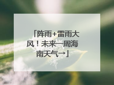 阵雨+雷雨大风！未来一周海南天气→