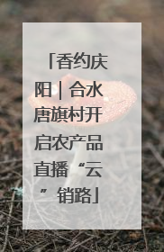 香约庆阳｜合水唐旗村开启农产品直播“云”销路