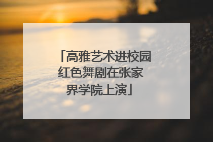 高雅艺术进校园 红色舞剧在张家界学院上演