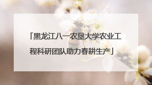黑龙江八一农垦大学农业工程科研团队助力春耕生产