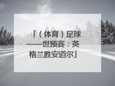 （体育）足球——世预赛：英格兰胜安道尔