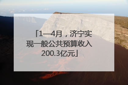 1—4月，济宁实现一般公共预算收入200.3亿元