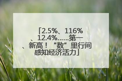 2.5%、116%、12.4%……第一、新高！“数”里行间感知经济活力