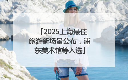 2025上海最佳旅游新场景公布，浦东美术馆等入选