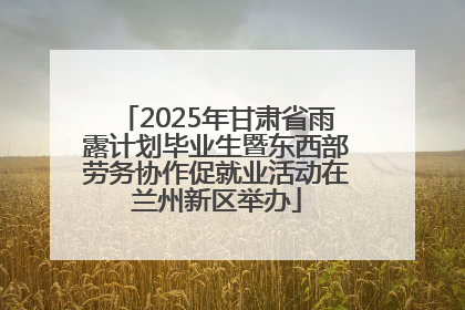 2025年甘肃省雨露计划毕业生暨东西部劳务协作促就业活动在兰州新区举办