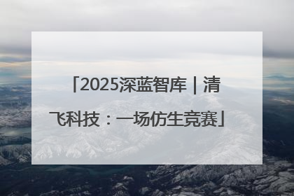 2025深蓝智库｜清飞科技：一场仿生竞赛