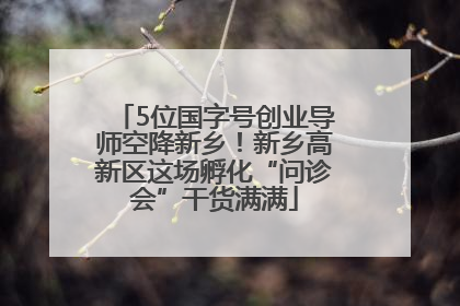 5位国字号创业导师空降新乡！新乡高新区这场孵化“问诊会”干货满满