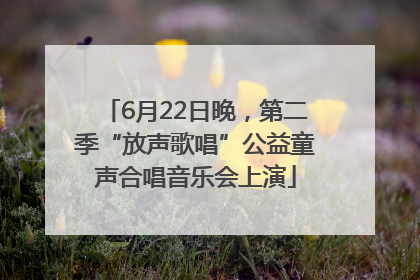 6月22日晚，第二季“放声歌唱”公益童声合唱音乐会上演